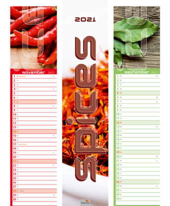 Streifenkalender Spices 2021