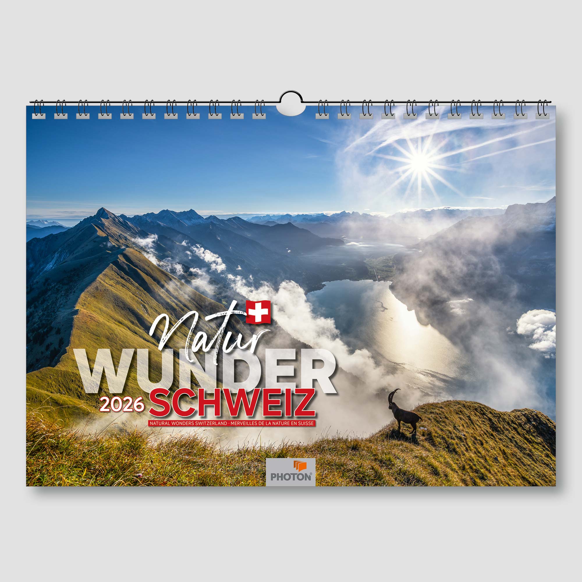 PHOTON® Kalender Naturwunder Schweiz 2026
